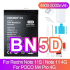 NOHON Battery for Xiaomi Redmi Note 13 12 11 10 Pro 9 8 7 6 5 4 11S 10S 9S Batteries BN5P BN53 BN46 BN45 BN5D BP47 BP4K BM5T