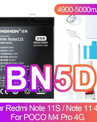 NOHON Battery for Xiaomi Redmi Note 13 12 11 10 Pro 9 8 7 6 5 4 11S 10S 9S Batteries BN5P BN53 BN46 BN45 BN5D BP47 BP4K BM5T