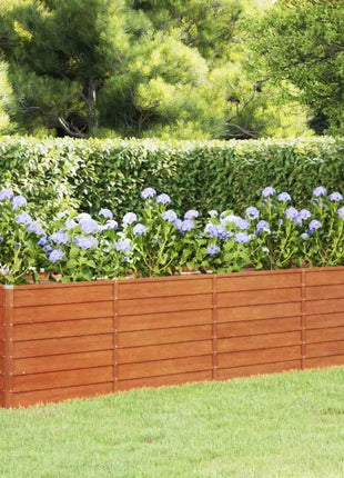 Garden flower box, 320x80x77 cm steel frame, villa courtyard combined planting trough, outdoor anti-corrosion planting box