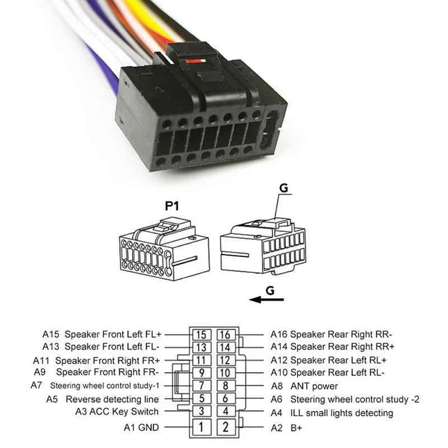 Cablaggio di Prolunga a 16 Pin, Plug and Play, Lunghezza 300mm, 10 Pezzi/Lotto, Adattatore per Autoradio Android a 16 Pin