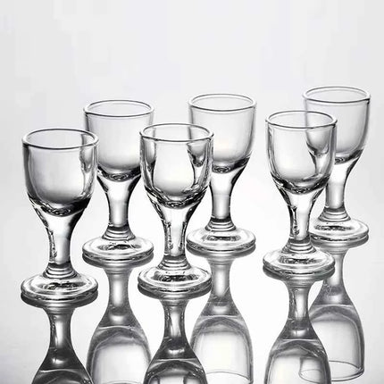 Set Mini Calici Shot 10/15/25ml Trasparenti con Piede Alto per Liquori e Spirits