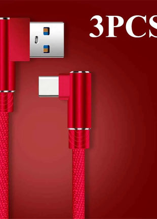 40W 5A USB To Type C Fast charge Weave Data Cable 90 Degree Phone Charger Cable For iPhone Xiaomi Redmi Huawei USB Charging Wire