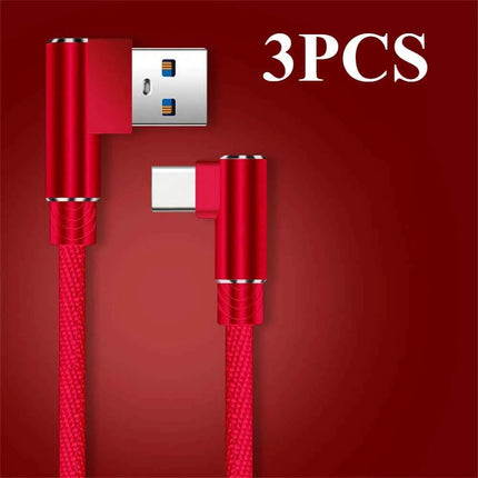 40W 5A USB To Type C Fast charge Weave Data Cable 90 Degree Phone Charger Cable For iPhone Xiaomi Redmi Huawei USB Charging Wire