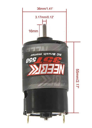 RC 550 Brushed Motor Waterproof 12T 21T 29T 35T 55T for 1/10 RC Crawler Axial SCX10 AXI03007 JL 90046 Traxxas TRX4 TRX6 RC Parts