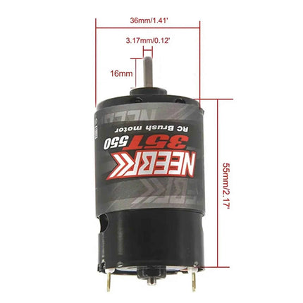 RC 550 Brushed Motor Waterproof 12T 21T 29T 35T 55T for 1/10 RC Crawler Axial SCX10 AXI03007 JL 90046 Traxxas TRX4 TRX6 RC Parts