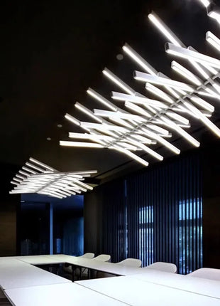 Lampadario moderno a soffitto a LED Creativo a lisca di pesce Soggiorno di lusso Luce Decorazione per interni per la casa Lampada a sospensione per sala da pranzo per ufficio