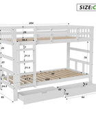 Rosahqnda children's bunk bed 90x200cm with 2 drawers multi-function bed single/double bed,Wooden bed with slatted frame,White