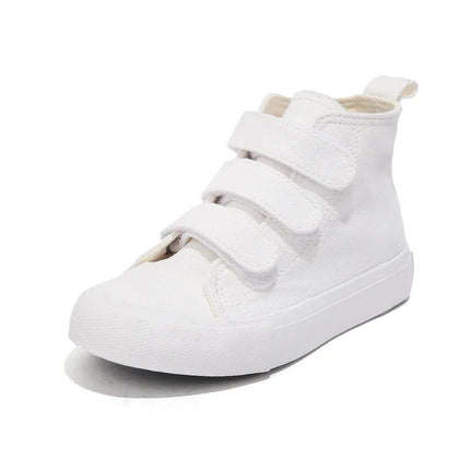 Autunno bambini scarpe di tela alte ragazzi Triple ganci Design Sneakers ragazze colore caramella scarpe Casual scarpe da scuola per bambini