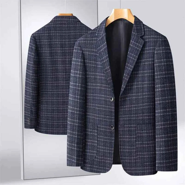 Blazer Uomo Slim Fit a Quadri - Stile British Cerimonia 2025