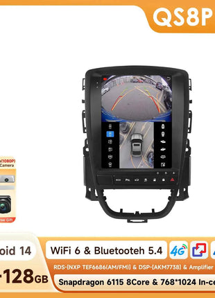 9.7" Hizpo CarPlay Android Car Radio for Opel Astra J Buick Verano 2009 - 2015 Tesla Style Screen GPS DSP 360CAM  Snapdragon6115