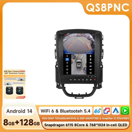 9.7" Hizpo CarPlay Android Car Radio for Opel Astra J Buick Verano 2009 - 2015 Tesla Style Screen GPS DSP 360CAM  Snapdragon6115