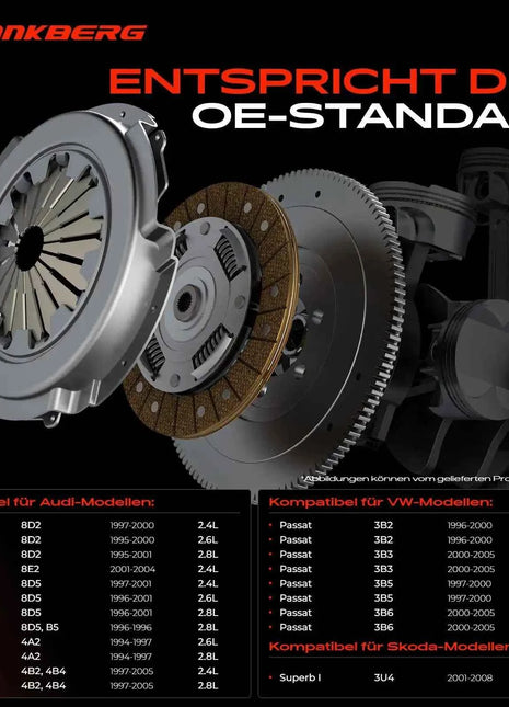 Kit Frizione Frankberg 1x per VW Passat Variant Audi A4 Avant Cabriolet A6 A8 Coupé Skoda Superb I 2.4L 2.6L 012141165D