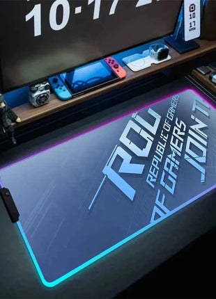 Black Mouse Pad Asus Rgb Gaming Mause Mat Anime Mats Gamer Rug Pc Xxl Cute Pads Large Game Keyboard Carpet Backlight Mousepad