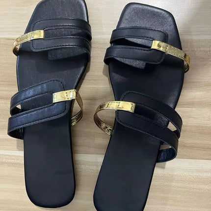 Scarpe da donna Summer Flats Flip flop Dress Shallow Casual donna Slides roma Open-toe pantofole da donna Slingback Sandals2023
