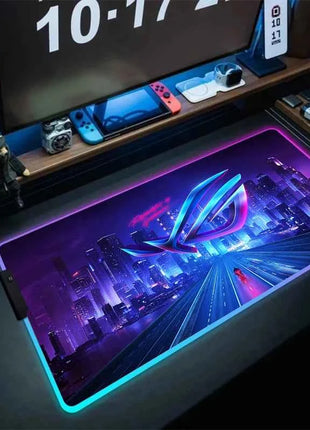 Black Mouse Pad Asus Rgb Gaming Mause Mat Anime Mats Gamer Rug Pc Xxl Cute Pads Large Game Keyboard Carpet Backlight Mousepad