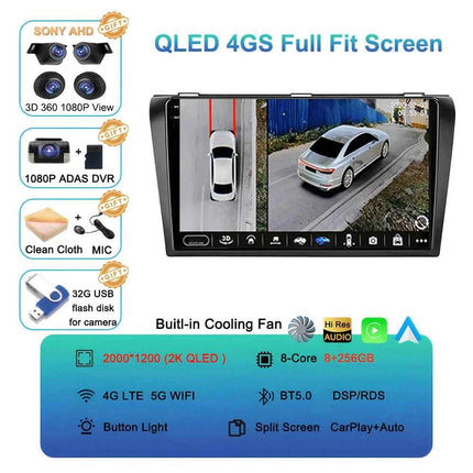 Android 16  video Player Car Radio For Mazda 3 2004 - 2009 2din with BOSE Multimedia Carplay Stereo GPS Head Unit WIFI+4G
