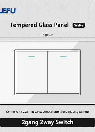 DELEFU Vetro temperato bianco Italia USB TypeC Presa a muro a ricarica rapida Schuko Tuya Wifi Smart Switch Sat TV Tel Campanello Cile
