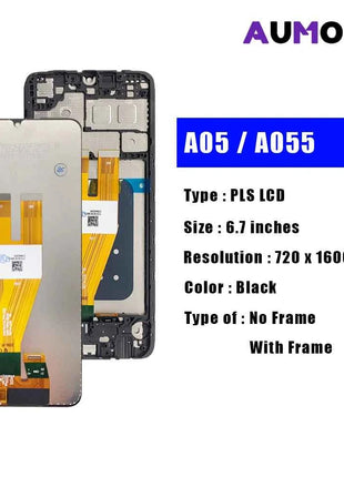 Schermo A05 per SAMSUNG A05S A057 Display LCD Touch Screen Digiziter Assembly per Samsung A05 A055 con cornice Display LCD