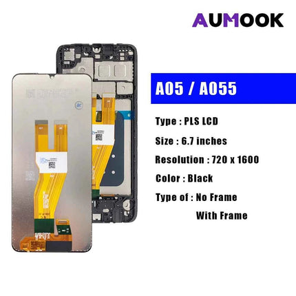 Schermo A05 per SAMSUNG A05S A057 Display LCD Touch Screen Digiziter Assembly per Samsung A05 A055 con cornice Display LCD