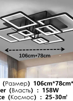 Lampade Moderne per Soggiorno, Lampadario LED Nordico Nero per Camera da Letto e Studio, Illuminazione per Sala da Pranzo, Apparecchi di Illuminazione per Interni