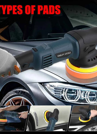 Podofo 1580W 5” Buffer Polisher Orbital Polisher 550-3300 RPM Polisher for Car Detailing Waxing Polishing