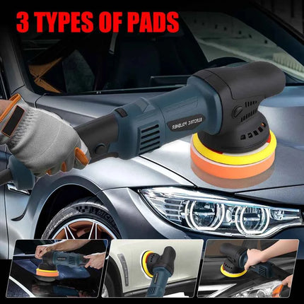 Podofo 1580W 5” Buffer Polisher Orbital Polisher 550-3300 RPM Polisher for Car Detailing Waxing Polishing