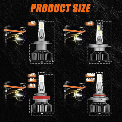 OSRAM HYZ Pro 360 Led H7 H1 H4 H11 H8 9005/HB3 9006/HB4 9012 HIR2 Headlight Bulbs Auto Fog Lights 6000K Car Lamps ULTRA Thin 12V