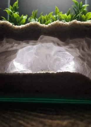 3D Printed Underground Cave Hideout Multi-use for Reptiles Gecko Lizard & Aquatic Pets Fish Shrimp Tank Terrarium Decor