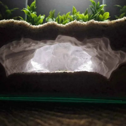3D Printed Underground Cave Hideout Multi-use for Reptiles Gecko Lizard & Aquatic Pets Fish Shrimp Tank Terrarium Decor