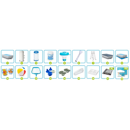 Piscina fuori terra con struttura 400x200x122 cm 18 in 1 INTEX 26790