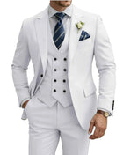 Abito Uomo 3 Pezzi Doppio Petto Slim Fit - Tuxedo Matrimonio e Gala