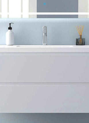 Hanging Bathroom Cabinet With Wash Basin, Width 99x44.5x52 cm, With 2 Drawers, Modern Style Bathroom Cabinet With Cushioned Closure Function, Matte White.