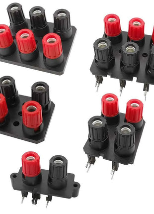1 pz 2/4/6 posizioni 4mm presa a banana jack audio esterno amplificatore altoparlante morsettiera a vite connettore dritto/piegato pin