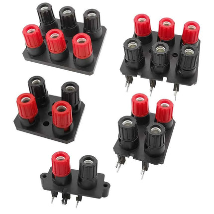 1 pz 2/4/6 posizioni 4mm presa a banana jack audio esterno amplificatore altoparlante morsettiera a vite connettore dritto/piegato pin