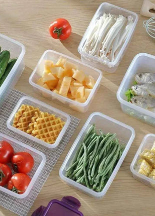 1Pc/4Pcs Refrigerator Storage Box Food Containers Plastic Fresh-Keeping Box with Lid Portable Storage Box Kitchen Organization