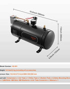 SucceBuy 12V Air Compressor with Tank 3/6L Train Horn Air Compressor 120psi Air Compressor System for Train Horn/Inflating Tire