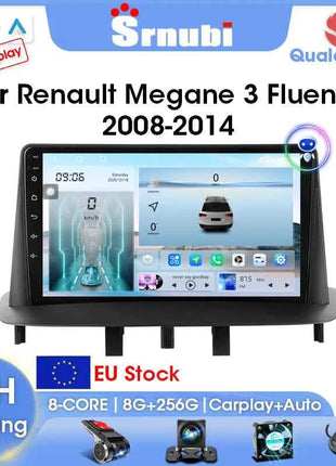 Srnubi Car Radio For Renault Megane 3 Fluence Samsung SM3 2008-2014 Multimedia Player Carplay Android Auto Autoradio Navigatore