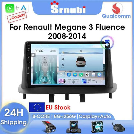 Srnubi Car Radio For Renault Megane 3 Fluence Samsung SM3 2008-2014 Multimedia Player Carplay Android Auto Autoradio Navigatore