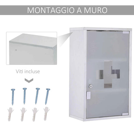 HOMCOM Medical Cabinet 50x30x18cm bathroom furniture Stainless Steel First Aid Box with lock