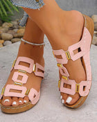 Sandali da donna stile romano di grandi dimensioni Pantofole da spiaggia open toe Zeppe estive Comode scarpe slip-on da esterno per donna