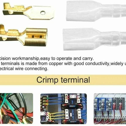 Male Female Wire Box Insulated Cable Macho Connector 2.8/6.3mm Electrical Crimp Terminals Termin Spade Connectors Assorted Kit