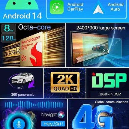 12.3"Android 14 Car Multimedia For MercedesBenz W204 W205 2007-2018 Wireless Auto Radio Player Stereo Screen Head Unit Carplay