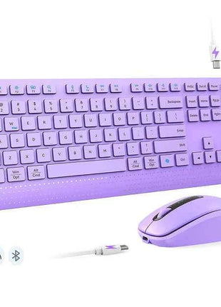 Dual-mode 2.4G Wireless Keyboard Mouse Combo Mute Rechargeable Keyboard Mouse Set With Multi-Function Keys for Windows PC Gamer