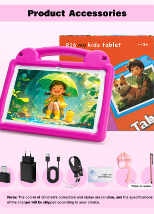 ANRY R16Pro Kids Tablet 10 Inch Android 15, 8GB (4+4GB) 64GB ROM, Dual Camera, Educational Tablet, Gift for Kids