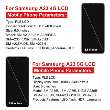IPS For Samsung Galaxy A23 Display A235 SM-A235F LCD Touch Screen Digitizer A23 5G Display A236 LCD SM-A236U A236B Replace Parts
