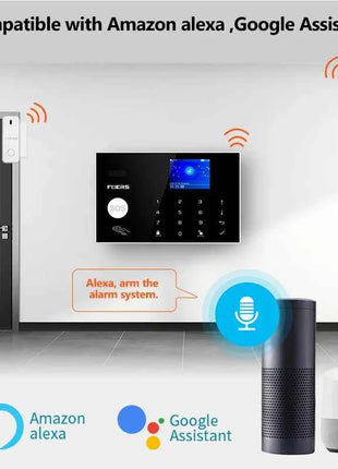 FUERS WIFI GSM Alarm System Wireless Home Burglar Security Alarm System Tuya APP Control Siren Motion Detector PIR Smoke Sensor