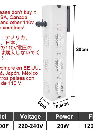 Aquarium Filter Pump Fish Tank Submersible Silent Air Oxygen Aerator Internal Water Pump Aquarium Air Pump Wave Maker 220v
