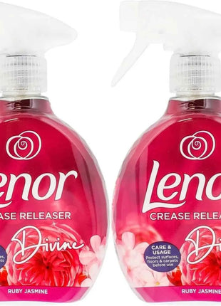 Lenor Crease Release Divine Ruby Jasmine 2X500ML Removes Iron