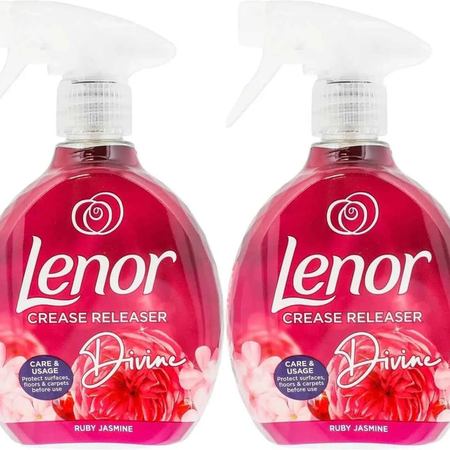 Lenor Crease Release Divine Ruby Jasmine 2X500ML Removes Iron