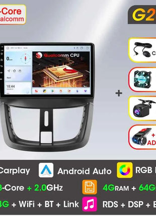 Android Wireless Carplay Car Radio for Peugeot 207 CC 207CC 2006-2015 Multimedia Player 2Din Navigation Stereo Head Unit Auto